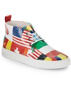 Del Toro Flag Print Leather Sneakers - Lyst