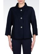 Armani Singlebreasted Wool Pea Coat - Lyst