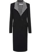 Oscar de la Renta Contrast Collar Woolblend Coat - Lyst