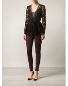 Oscar de la Renta Lace Jacket Blouse - Lyst