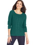 Jones New York Signature Cable-Knit Sweater - Lyst