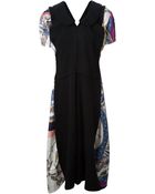 Comme Des Garçons Contrasting Printed Panels Flared Dress - Lyst