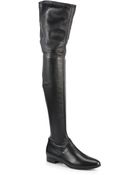 Miu Miu Flat Leather Over-The-Knee Boots - Lyst