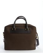 Tom Ford Brown Canvas and Leather Trimmed Top Handle Bag - Lyst