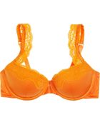 Stella McCartney Clara Whispering Lace-Trimmed Stretch-Silk Balconette Bra - Lyst