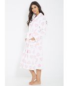Forever 21 Plush Heart-Printed Robe - Lyst