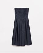 Zara Denim Dress - Lyst