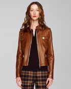 Michael Kors Leather Motorcycle Jacket - Lyst