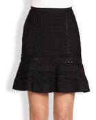 Hervé Léger A-Line Crochet Skirt - Lyst