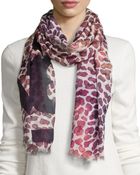 Tory Burch Watercolor Leopard-print Scarf - Lyst