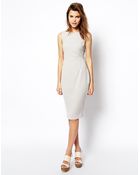 Asos Bow Back Midi Pencil Dress - Lyst