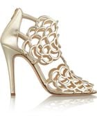 Oscar de la Renta Gladia Cutout Leather Sandals - Lyst