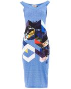 Preen By Thornton Bregazzi Maxie Denim Flowerprint Dress - Lyst