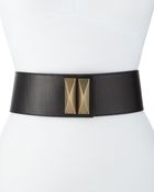 St. John Wide Leather Waist Belt - Lyst