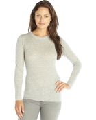 Autumn Cashmere Birch Grey Cashmere Knit Crewneck Rolled Hem Sweater - Lyst