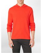 Calvin Klein Ck One Classic Fit Ribbed Knit Cotton Modal Hooded Sweater - Lyst