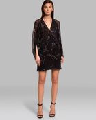 Halston Heritage Dress Sheer Sleeve Wrap Front - Lyst