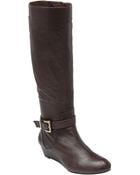Jessica Simpson Becki Leather Wedge Boots - Lyst