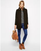 Sessun Sissi Wool Coat With Leather Tab Detail - Lyst