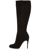Christian Louboutin Fifi Botta Suede Red Sole Knee Boot - Lyst