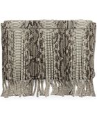 Michael Kors Joni Python Fringe Clutch Bag - Lyst