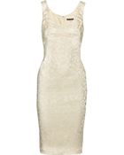 Zac Posen Embroidered Satin Dress - Lyst