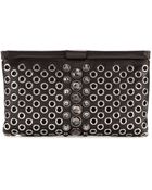 Miu Miu Embellished Leather Clutch - Lyst