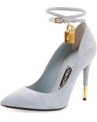 Tom Ford Suede Ankle-Lock Pump - Lyst