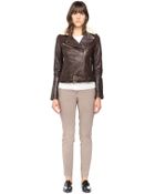 SOIA & KYO Skylar Coco Biker Leather Jacket With Shearling Collar - Lyst