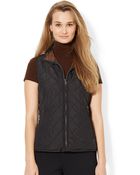 Lauren by Ralph Lauren Petite Full Zip Reversible Vest - Lyst