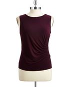 Calvin Klein Petite Side Pleated Top - Lyst