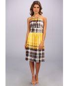 Maggy London Water Wash Ikat Printed Mj Halter Dress - Lyst