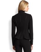 Ralph Lauren Black Label Scarlette Leather-Trimmed Jacket - Lyst