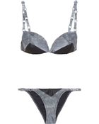 Shimmi Max Faux Leather-Trimmed Bikini - Lyst