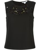 Diane von Furstenberg Embellished Top - Lyst