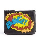 Rebecca Minkoff Black Leather Bang Graphic Zipper Cory Zipper Pouch - Lyst