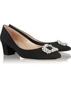 Oscar de la Renta Suntatrap Embellished Satin Pumps - Lyst