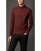 Burberry Long Sleeve Polo Shirt - Lyst