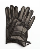 Portolano Black Leather Zipper Detail Nappa Gloves - Lyst