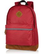 River Island Red Aztec Trim Backpack - Lyst