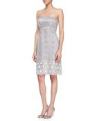 Sue Wong Strapless Embellished Sheath Dress - Lyst