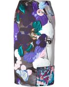 MSGM Sequins Detail Printed Skirt - Lyst