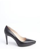 Prada Black Leather Platform Pumps - Lyst