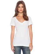 LNA Deep V Tee - Lyst