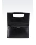 Emporio Armani Runway Clutch In Two-Colour Calfskin - Lyst