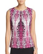 Calvin Klein Printed Sleeveless Top - Lyst