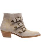 Chloé Susannah Studded Suede Ankle Boots - Lyst