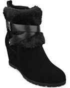 Marc Fisher Trevis Faux-Fur Booties - Lyst