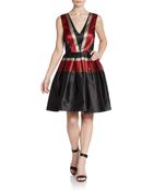 Zac Zac Posen Striped Taffeta Cocktail Dress - Lyst