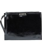 Nine West Black Wristy Patent Clutch - Lyst
